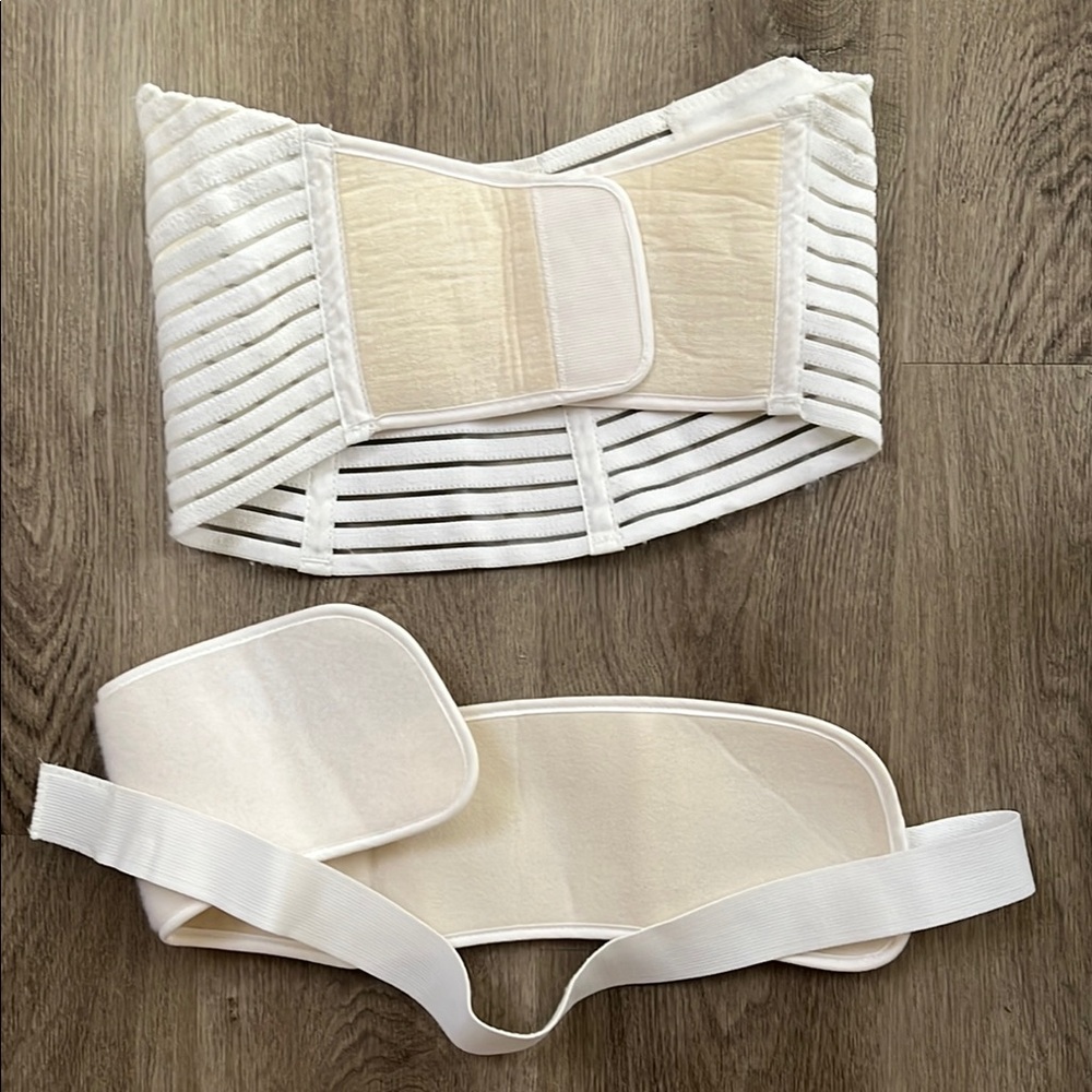 White and Cream Postpartum Belly Band